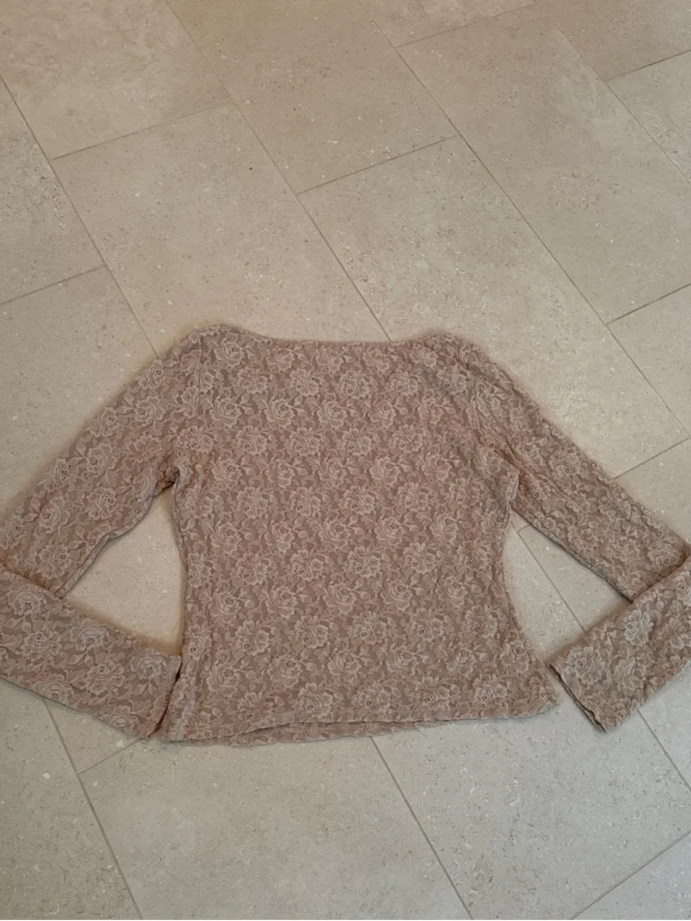 Reformation Adriano Lace Knit Top In Chai - Picture 3 of 4